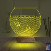 Akvaryum Fanus Balık 3D Lamba - Masa Gece Lambası