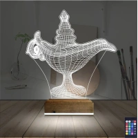 Alaaddin Sihirli Lamba 3D Lamba - Masa Gece Lambası