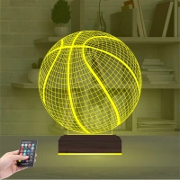 Basketbol Topu Basketçi 3D Lamba - Masa Gece Lambası Basketbol Topu Basketçi 3D Lamba - Masa Gece Lambası