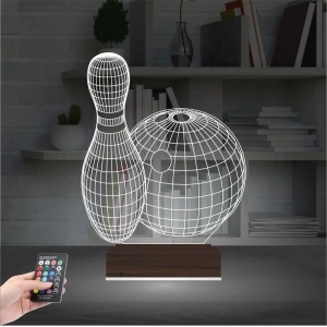 Bowling Topu Labut 3D Lamba - Masa Gece Lambası Bowling Topu Labut 3D Lamba - Masa Gece Lambası