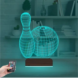 Bowling Topu Labut 3D Lamba - Masa Gece Lambası Bowling Topu Labut 3D Lamba - Masa Gece Lambası