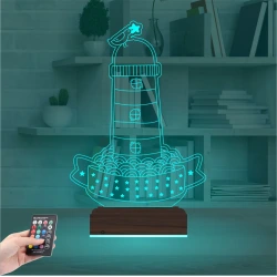 Deniz Feneri Kuş 3D Lamba - Masa Gece Lambası