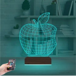 Elma Diyetisyen Temalı 3D Lamba - Masa Gece Lambası Elma Diyetisyen Temalı 3D Lamba - Masa Gece Lambası