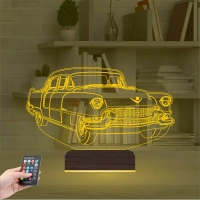 Amerikan Klasik Araba Vintage 3D Lamba - Masa Gece Lambası