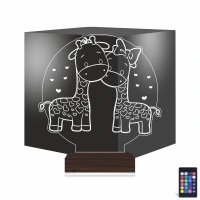 Zürafa Kalp Çocuk Odası 3D Lamba - Masa Gece Lambası Zürafa Kalp Çocuk Odası 3D Lamba - Masa Gece Lambası