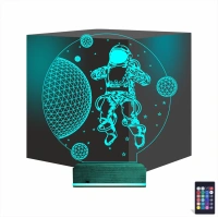 Astronot Gezegen 3D Lamba - Masa Gece Lambası