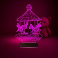 Atlı Karınca Çocuk Odası 3D Lamba - Masa Gece Lambası