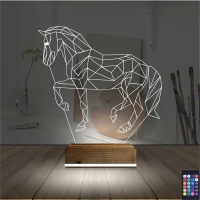 At Tasarım Polygonal 3D Lamba - Masa Gece Lambası