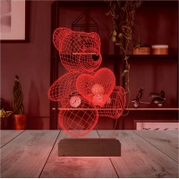 Ayıcık Kalp Seni Seviyorum 3D Lamba - Masa Gece Lambası Ayıcık Kalp Seni Seviyorum 3D Lamba - Masa Gece Lambası