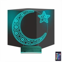 Ay Yıldız Türk Bayrağı 3D Lamba - Masa Gece Lambası