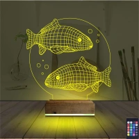 Balık Fanus 3D Lamba - Masa Gece Lambası