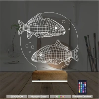 Balık Fanus 3D Lamba - Masa Gece Lambası