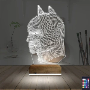 Batman Çizgi Karakter 3D Lamba - Masa Gece Lambası Batman Çizgi Karakter 3D Lamba - Masa Gece Lambası