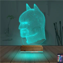Batman Çizgi Karakter 3D Lamba - Masa Gece Lambası Batman Çizgi Karakter 3D Lamba - Masa Gece Lambası