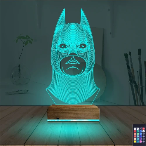 Batman Çizgi Karakter 3D Lamba - Masa Gece Lambası