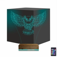 Baykuş Tasarım 3D Lamba - Masa Gece Lambası