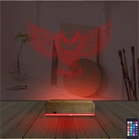 Baykuş Tasarım 3D Lamba - Masa Gece Lambası