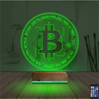 Crypto Bitcoin Btc 3D Lamba - Masa Gece Lambası