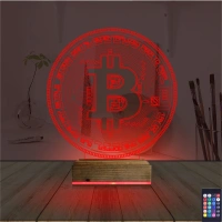 Crypto Bitcoin Btc 3D Lamba - Masa Gece Lambası