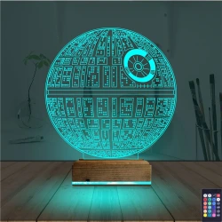 Death Star Ölüm Yıldızı 3D Lamba - Masa Gece Lambası Death Star Ölüm Yıldızı 3D Lamba - Masa Gece Lambası