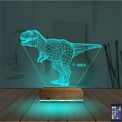 Dinozor T-rex 3D Lamba - Masa Gece Lambası