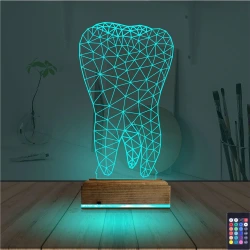 Diş 3D Lamba - Masa Gece Lambası