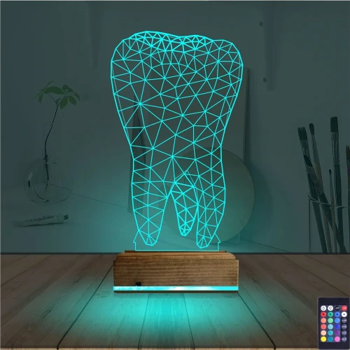 Diş 3D Lamba - Masa Gece Lambası