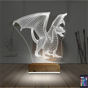 Ejderha 3D Lamba - Masa Gece Lambası Ejderha 3D Lamba - Masa Gece Lambası