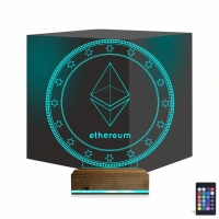 Crypto Ethereum Coin 3D Lamba - Masa Gece Lambası