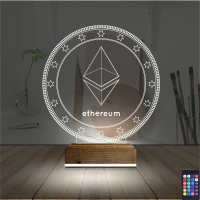 Crypto Ethereum Coin 3D Lamba - Masa Gece Lambası