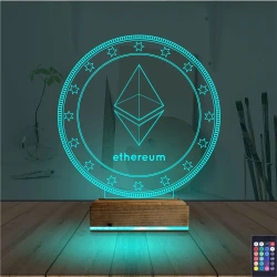 Crypto Ethereum Coin 3D Lamba - Masa Gece Lambası Crypto Ethereum Coin 3D Lamba - Masa Gece Lambası