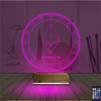 Crypto Ethereum Coin 3D Lamba - Masa Gece Lambası