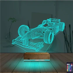 Formula Yarış Arabası 3D Lamba - Masa Gece Lambası Formula Yarış Arabası 3D Lamba - Masa Gece Lambası