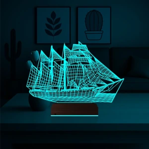 Gemi Kaptan 3D Lamba - Masa Gece Lambası Gemi Kaptan 3D Lamba - Masa Gece Lambası
