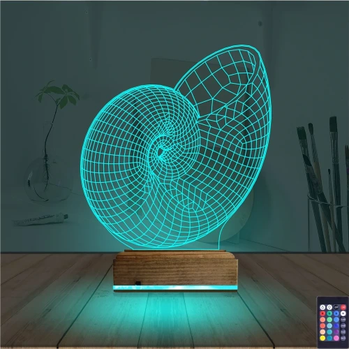 Deniz Kabuğu 3D Lamba - Masa Gece Lambası