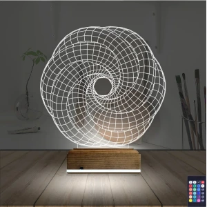 Geometrik Dekoratif 3D Lamba - Masa Gece Lambası