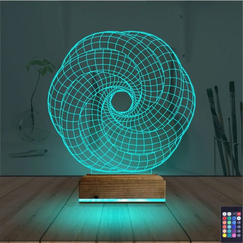Geometrik Dekoratif 3D Lamba - Masa Gece Lambası