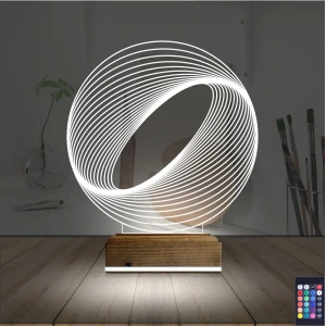 Geometrik Dekoratif 3D Lamba - Masa Gece Lambası