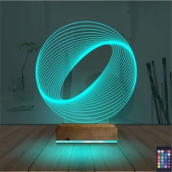 Geometrik Dekoratif 3D Lamba - Masa Gece Lambası