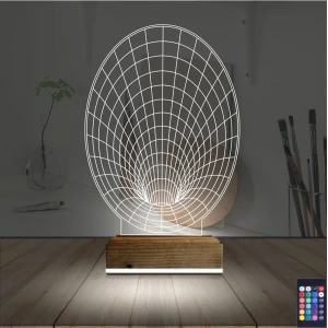 Geometrik Dekoratif 3D Lamba - Masa Gece Lambası
