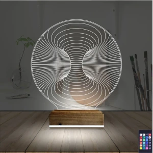 Geometrik Dekoratif 3D Lamba - Masa Gece Lambası