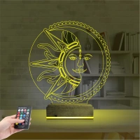 Mistik Güneş Ay 3D Lamba - Masa Gece Lambası
