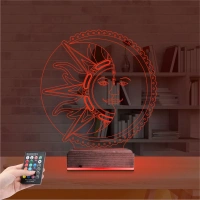 Mistik Güneş Ay 3D Lamba - Masa Gece Lambası