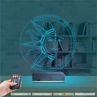 Mistik Güneş Ay 3D Lamba - Masa Gece Lambası
