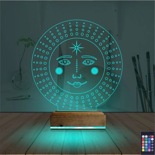 Mistik Güneş 3D Lamba - Masa Gece Lambası