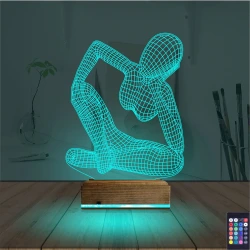 Minimalist Heykel Kadın 3D Lamba - Masa Gece Lambası