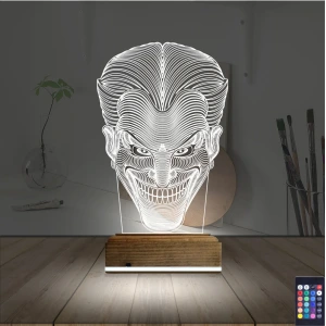 Joker Face 3D Lamba - Masa Gece Lambası Joker Face 3D Lamba - Masa Gece Lambası