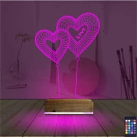 Balon Kalp Love Sevgiliye Hediye 3D Lamba - Masa Gece Lambası