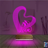 Kalp Love Sevgiliye Hediye 3D Lamba - Masa Gece Lambası