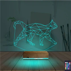 Kedi Polygonal Tasarım 3D Lamba - Masa Gece Lambası Kedi Polygonal Tasarım 3D Lamba - Masa Gece Lambası